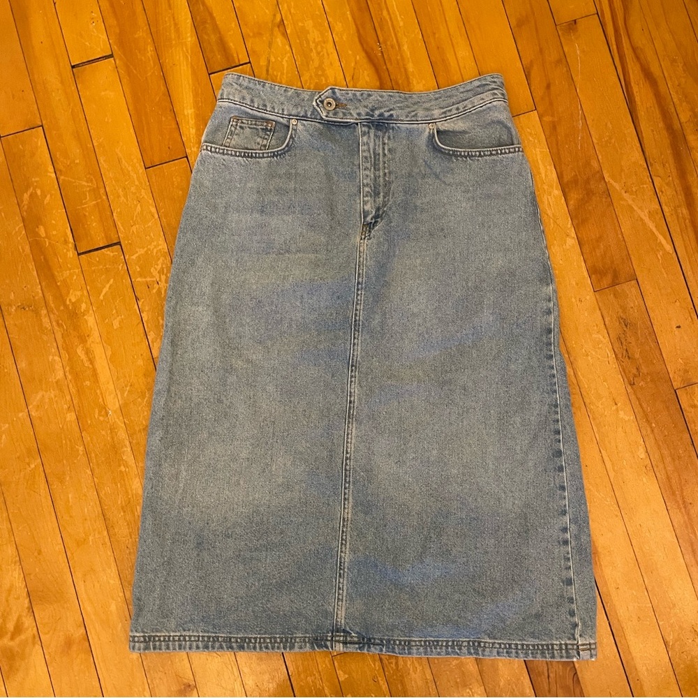 Denim midi skirt